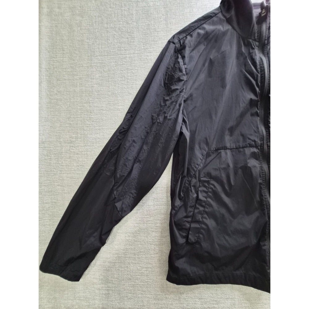 Xersion Windbreaker Jacket Womens Large Black Stretch Full Zip Hooded Waterproof - Picture 3 of 15
